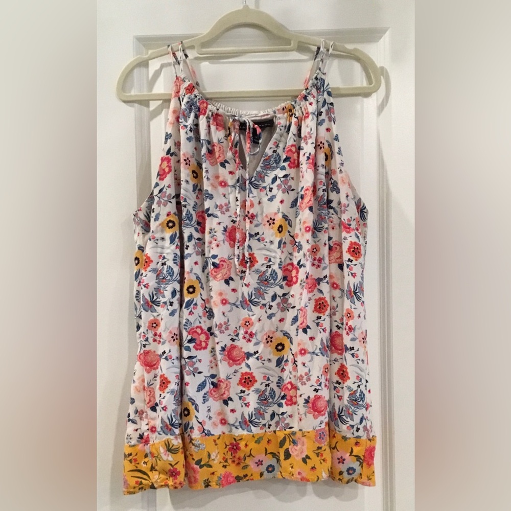 Lane Bryant Illusion Halter Neck Poppy Bloom Tank Top